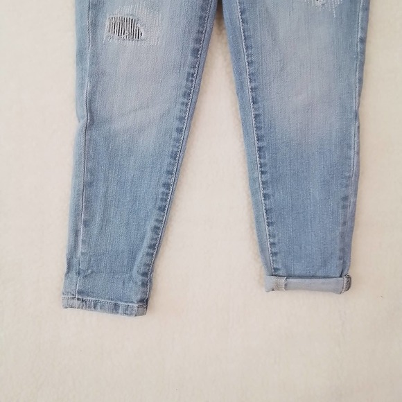 OshKosh Girls Overalls 4 Blue Cotton Denim‎ Overall Jeans Distressed Light Wash - Picture 5 of 11